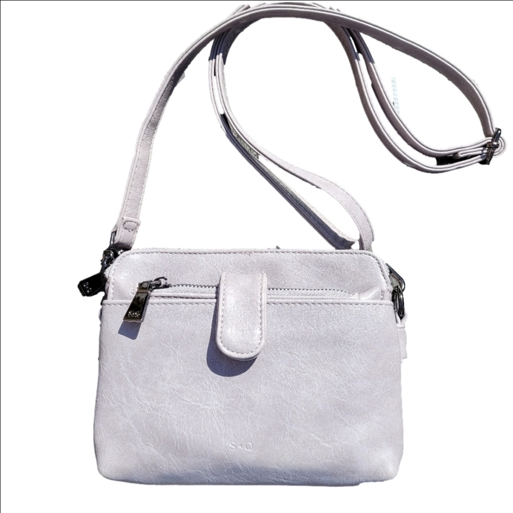 S&Q Vegan Leather Crossbody Purse Lilac With Pouch